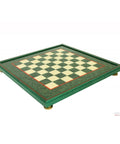 Handmade Italian Wooden Chess Board, Green White, 45x45 cm, Framed, Glossy