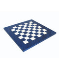 Handmade Blue & White Wood Chess Board 42cm, Italian, 4cm Squares