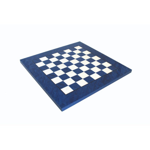 Handmade Blue & White Wood Chess Board 42cm, Italian, 4cm Squares