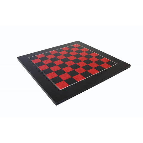 Handmade Black & Red Wooden Chess Board, 42 cm, 4 cm Squares, Made in Italy