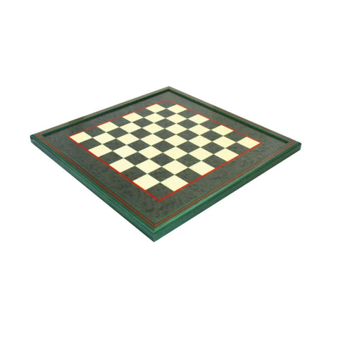 Italian Handmade Green & White Wooden Chess Board 45x45cm, Framed, 4cm Squares