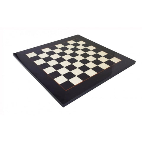 Handmade Black Wood Chess Board, Glossy, 51x51cm, 5cm Squares, Made in Italy