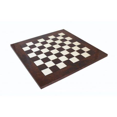 Handmade Walnut Chess Board 51x51 cm, 5 cm Squares, Made in Italy