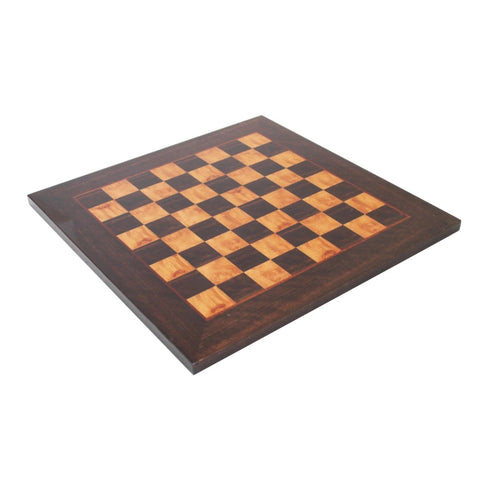 Handmade Wooden Chess Board 51x51 cm, 5 cm Squares, Made in Italy