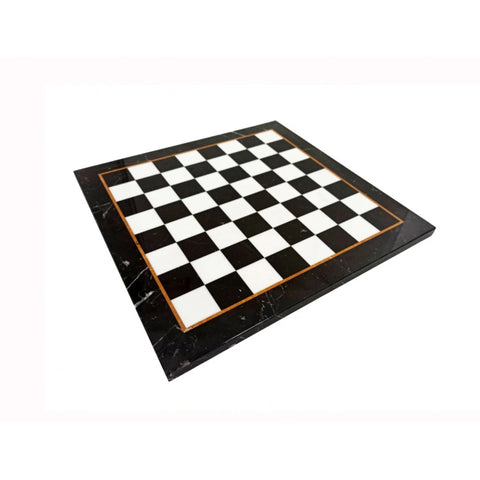 Handmade Marble Chess Board, Brown & White, 43cm, Made in Italy