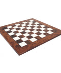 Handmade Elm Wood Glossy Chess Board 60x60 cm, 6 cm Squares, Made in Italy