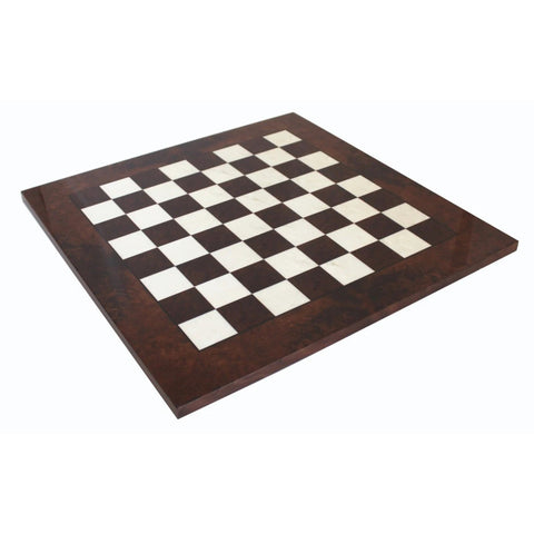Handmade Walnut Chess Board 60x60 cm, 6 cm Squares, Glossy, Made in Italy