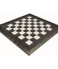 Handmade Grey Wooden Chess Board with Frame, Glossy, 63x63 cm, Italy