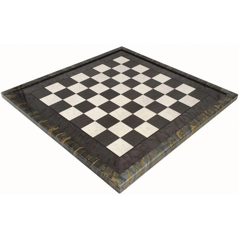 Handmade Grey Wooden Chess Board with Frame, Glossy, 63x63 cm, Italy