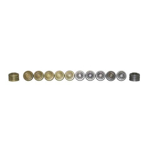 Handmade Metal Checkers Pieces, Gold & Silver, 24 Pieces, 2.3 cm, Made in Italy