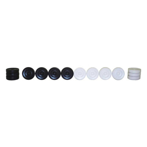 Set of 24 Handmade Wooden Checkers Pieces, Black & White, 2.9 cm, Italian