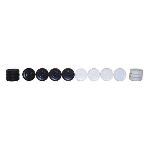 Set of 24 Handmade Wooden Checkers Pieces, Black & White, 2.9 cm, Italian