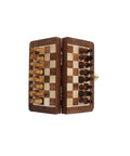 Mini Magnetic Wooden Travel Chess Set, Folding Board 13.5cm, Handmade Italy
