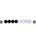 Aluminum & Faux Leather Checkers Pieces, 3cm, Black/White, Set of 24, Handmade