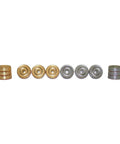 Gold & Silver Metal Checkers Set, Hand-Finished, 24 Pieces, 3.2 cm, Made in Italy