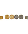 Florentine Metal Checkers 24-Piece Set, Gold & Silver, Handmade Italy, 4.5 cm