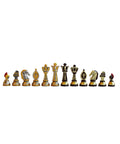 Hand-Painted Roman Metal Chess Pieces Set, 5cm King, Made in Italy