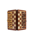 Magnetic Wooden Chess Set, Travel Folding Board, Handmade in Italy 18.5cm Gift