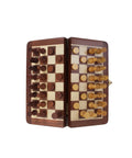 Magnetic Wooden Travel Chess Set with Folding Board + Checkers, Italian