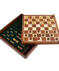 Magnetic Wooden Chess Set with Storage, Checkers & Backgammon 32cm Italy