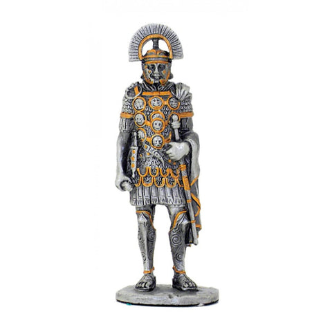 Roman Legionary Pewter Figurine, Hand-Painted, 11cm, Made in Italy