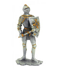 Hand-Painted Medieval Pewter Knight Figurine with Axe, 11cm, Italy