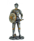 Hand-Painted Pewter Knight Figurine with Club, 11cm, Made in Italy