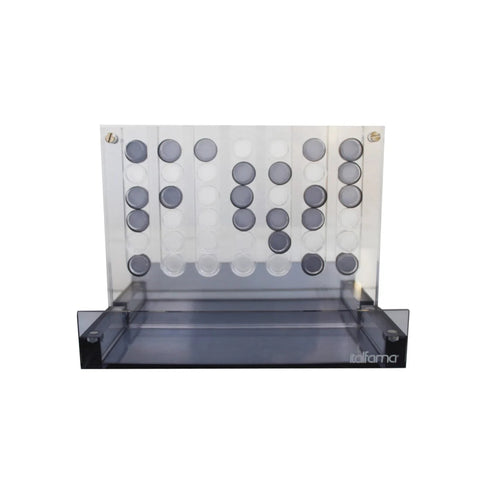 Acrylic Plexiglass Connect Four - Modern Magnetic Travel Game, Made in Italy