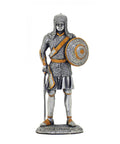 Hand-Painted Tin Soldier Figurine, Medieval Knight with Shield, 10cm, Italy