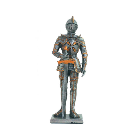 Hand-Painted Tin Knight Figurine, Sword & Armor, 11 cm, Italian Gift