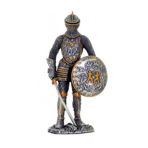 Hand-Painted Pewter Ancient Greek Warrior Figurine, 11cm, Made in Italy Gift