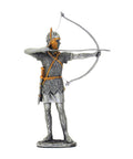 Hand-Painted Pewter Medieval Archer Knight Figurine, 12cm, Made in Italy