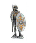 Hand-Painted Pewter Roman Soldier Figurine, 11cm, Made in Italy