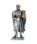 King Arthur Pewter Figurine 10cm Hand Painted Medieval Knight Collectible Italy