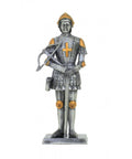 Hand-Painted Pewter Teutonic Knight Archer Figurine, 11cm, Made in Italy