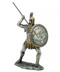 Spartan Warrior Tin Figurine, Hand-Painted 12cm Mini Statue, Made in Italy