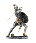 Hand-Painted Pewter Roman Soldier Figurine, 10cm Collectible, Made in Italy