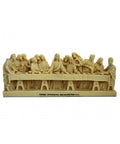 Leonardo da Vinci Last Supper Statue, White Resin, 32x7x13cm, Made in Italy