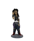 Hip Hop Skeleton Figurine, Hand-Painted Resin Statue, 7x7x16 cm, Made in Italy