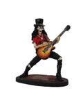 Skeleton Rock Guitar Figurine, Hand-Painted Resin Statue, Gothic Decor