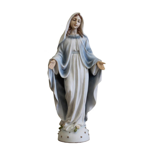 Our Lady Virgin Mary Statue, Open Arms, 20cm Hand-Painted Resin, Catholic Decor