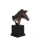 Bronze Resin Horse Head Statue, Hand-Finished, 14cm, Equestrian Gift, Italian