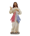 Catholic Divine Mercy Jesus Statue 21cm, Hand-Painted Resin, Made in Italy