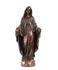 Our Lady of Grace Statue, 20cm Resin Bronze, Catholic Home Decor Made in Italy