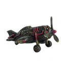 Steampunk Airplane Statue, Bronze Resin Figurine, Handmade Italy, 17x13x8cm