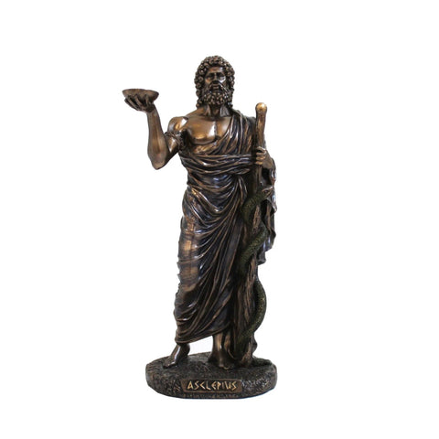 Asclepius Greek God of Medicine Statue Bronze Resin 16cm Home Decor Gift