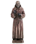 Padre Pio Statue 21.5cm Bronze Resin, Catholic Gift, Made in Italy