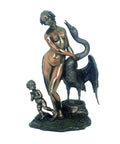 Leda and the Swan Statue, Bronze Resin 25cm, Da Vinci Inspired, Italy