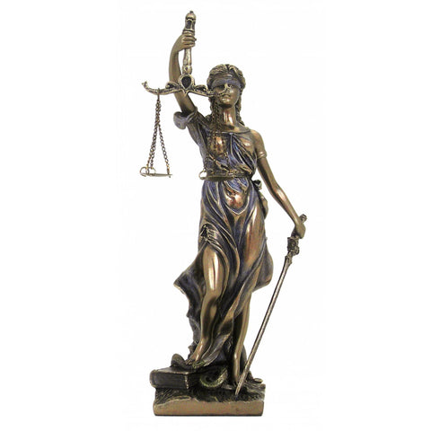 Lady Justice Bronze Resin Statue 20cm – Italian Made Home Decor Gift