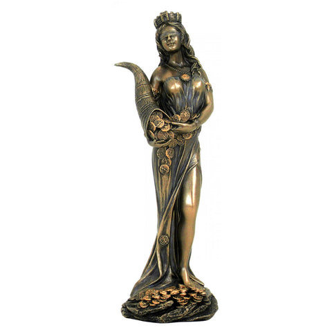 Fortuna Goddess Statue 18cm – Bronze Resin Figurine, Italian Made Gift